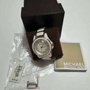 Michael Kors ceramic Ivory and Gold-Tone Watch Japan movement